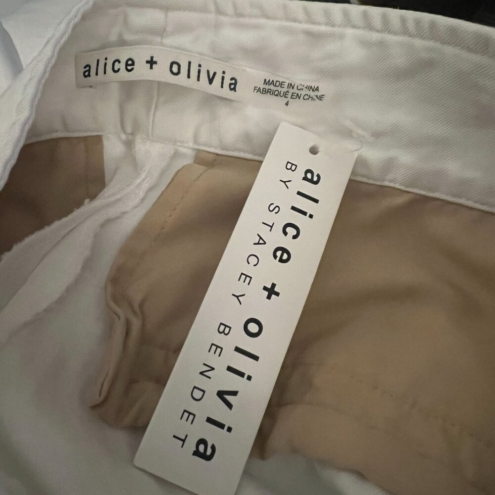 Alice + Olivia Linen Blend Wide Leg Cargo Pants Size 4 - Picture 4 of 4